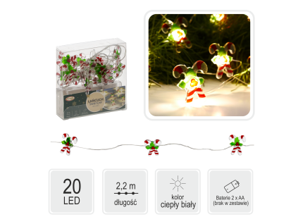 LED SVJETLEĆA NIZ CANDY 20L NA BATERIJE pakiranje=20kom *2199