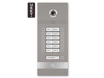 BI-12FB SREBRNI - IP bránový panel, 12 stanica, UKEY, SIP 2.0 - BasIP