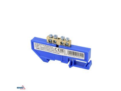 Schelinger modulna stezaljka za DIN šinu 63A 500V 1 modul plava BM-A18-TBI-6X09-04P-NI