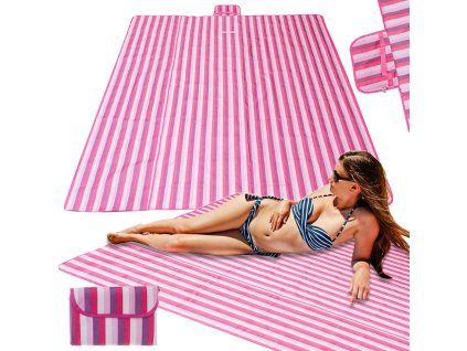 Plaža prostirka Plaža piknik deka 200x200cm ružičasta