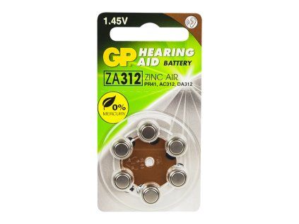 Baterije za slušna pomagala ZA312 GP, cink-zračne, 1,4 V 82-532-